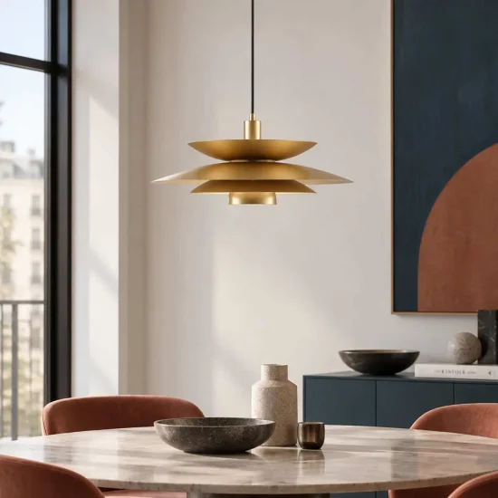 LAMPADA DA SOFFITTO 1 LUCE E27 DORATA Ø48 CM ORNELLA