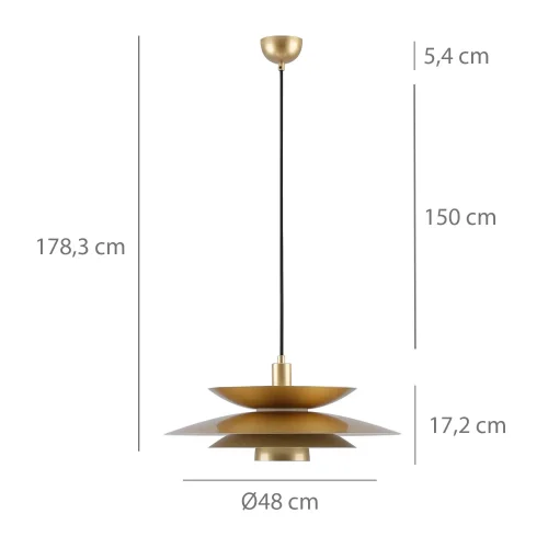 LAMPADA DA SOFFITTO 1 LUCE E27 DORATA Ø48 CM ORNELLA
