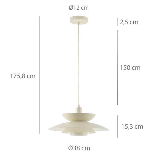 LAMPADA DA SOFFITTO 1 LUCE E27 BEIGE Ø38 CM ORNELLA