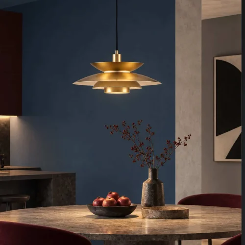 LAMPADA DA SOFFITTO 1 LUCE E27 DORATA Ø38 CM ORNELLA