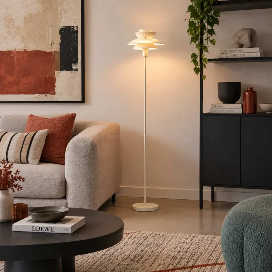 LAMPADA DA TERRA 1 LUCE E27 BEIGE Ø30 CM ORNELLA
