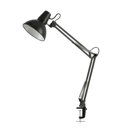 LAMPADA MULTIFUNZIONE DA TAVOLO, PARETE E CON PINZA IN ACCIAIO NERO