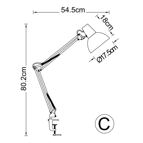 LAMPADA MULTIFUNZIONE DA TAVOLO, PARETE E CON PINZA IN ACCIAIO BIANCO