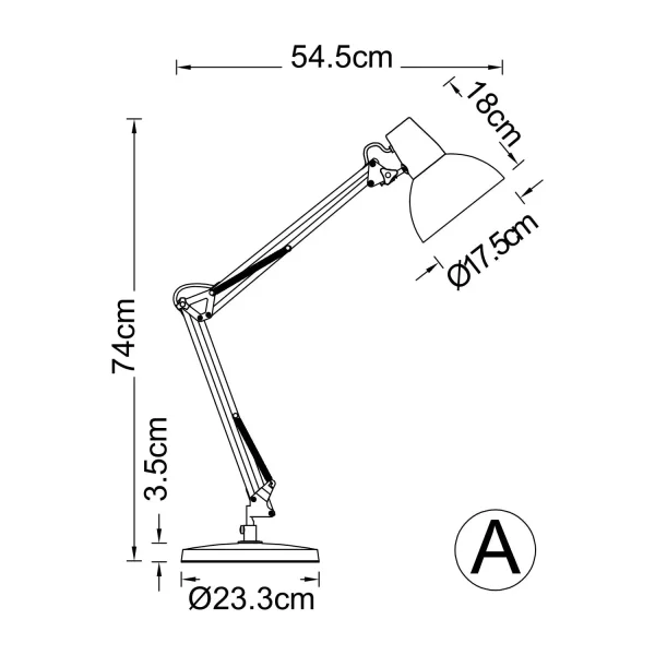 LAMPADA MULTIFUNZIONE DA TAVOLO, PARETE E CON PINZA IN ACCIAIO BIANCO