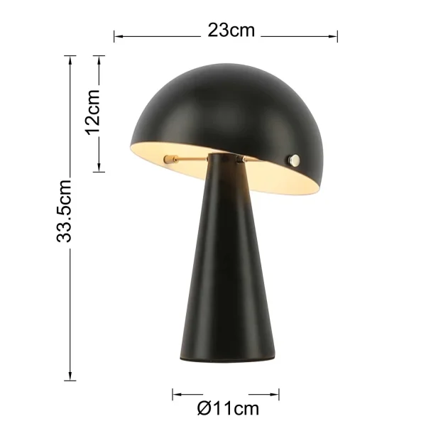 LAMPADA DA TAVOLO IN ACCIAIO VERNICIATO NERO E27 CHANTERELLE