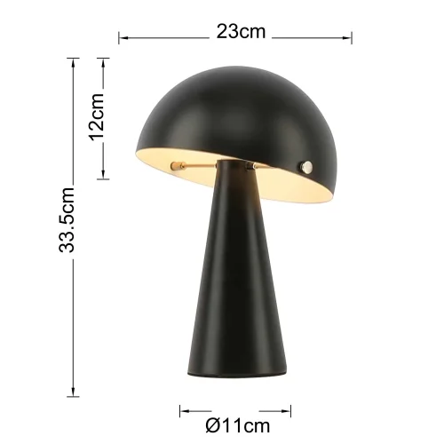 LAMPADA DA TAVOLO IN ACCIAIO VERNICIATO NERO E27 CHANTERELLE