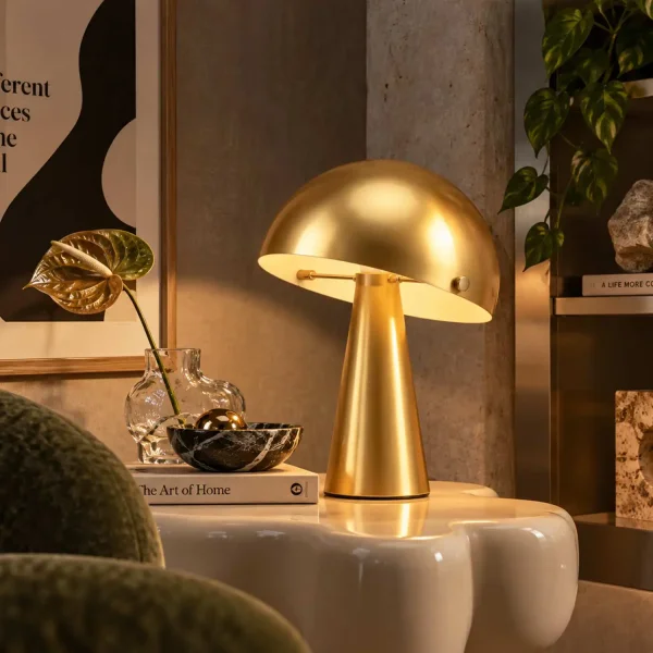 LAMPADA DA TAVOLO IN ACCIAIO VERNICIATO ORO E27 CHANTERELLE