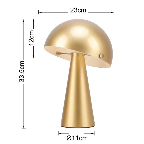 LAMPADA DA TAVOLO IN ACCIAIO VERNICIATO ORO E27 CHANTERELLE