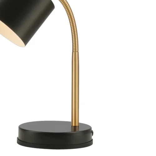 LAMPADA DA TAVOLO E27 NERA E DORATA GEMMA