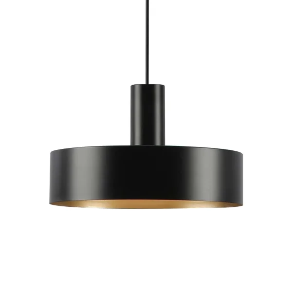 LAMPADA DA SOFFITTO E27 ACCIAIO VERNICIATO NERO GEMMA