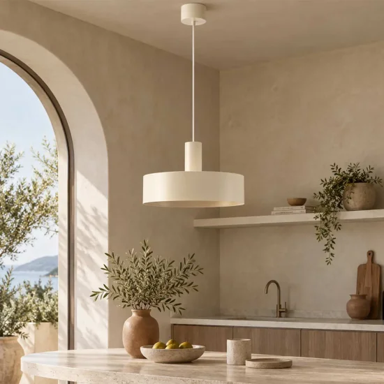 LAMPADA DA SOFFITTO E27 ACCIAIO VERNICIATO BEIGE GEMMA