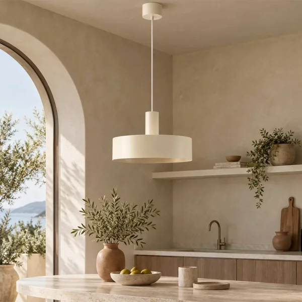 LAMPADA DA SOFFITTO E27 ACCIAIO VERNICIATO BEIGE GEMMA