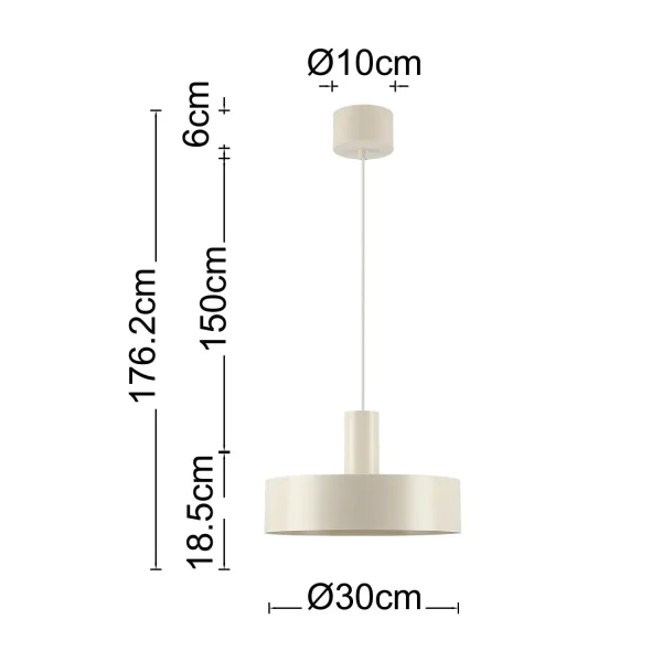LAMPADA DA SOFFITTO E27 ACCIAIO VERNICIATO BEIGE GEMMA