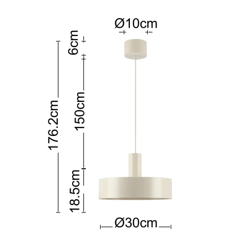 LAMPADA DA SOFFITTO E27 ACCIAIO VERNICIATO BEIGE GEMMA