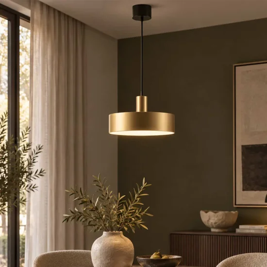 LAMPADA DA SOFFITTO E27 NERA E DORATA GEMMA