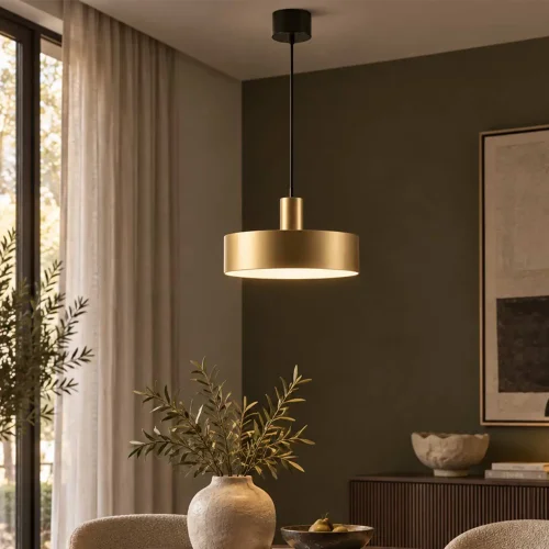 LAMPADA DA SOFFITTO E27 NERA E DORATA GEMMA