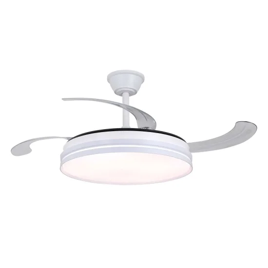 VENTILATORE DA SOFFITTO LED 55W REGOLABILE CON 4 PALE RETRATTILI BIANCO BOLT 2