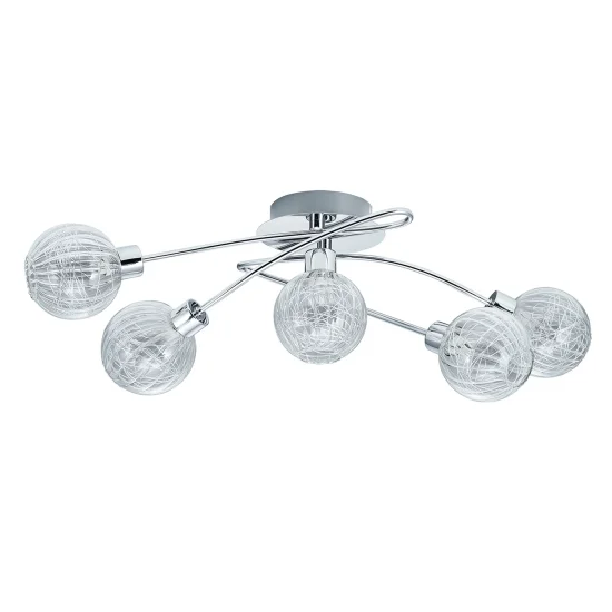 SOFFITTO SOFFITTO 5 LUCI CROMATE QUINN
