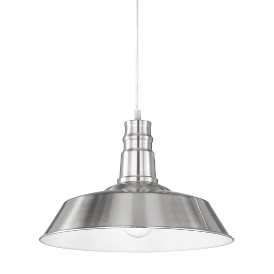 LAMPADA DA SOFFITTO TELMO IN NICHEL INDUSTRIALE