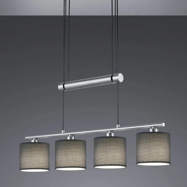 LAMPADA A SOFFITTO 4 LUCI OLIVIA GRIGIO