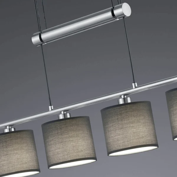 LAMPADA A SOFFITTO 4 LUCI OLIVIA GRIGIO