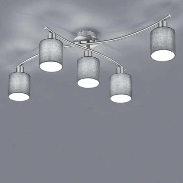 LAMPADA A SOFFITTO 5 LUCI GRIGIE