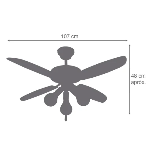 VENTILATORE A SOFFITTO MARRONE GEARY