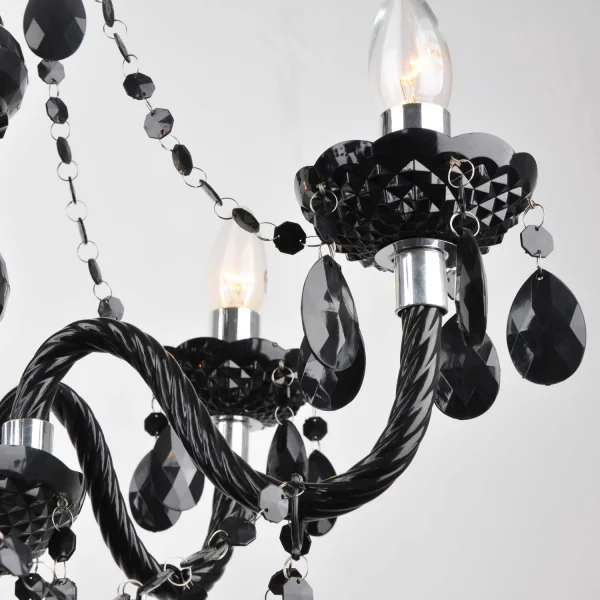 LAMPADA A SOFFITTO 6 LUCI GIULIA NERE