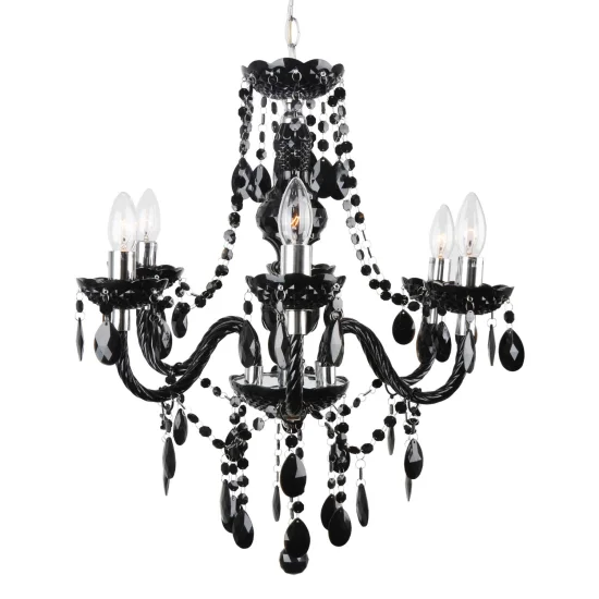 LAMPADA A SOFFITTO 6 LUCI GIULIA NERE 2