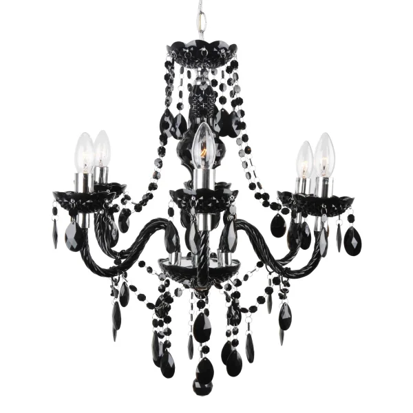 LAMPADA A SOFFITTO 6 LUCI GIULIA NERE