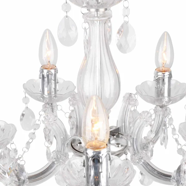 LAMPADA A SOFFITTO 5 LUCI NICOLA TRASPARENTI