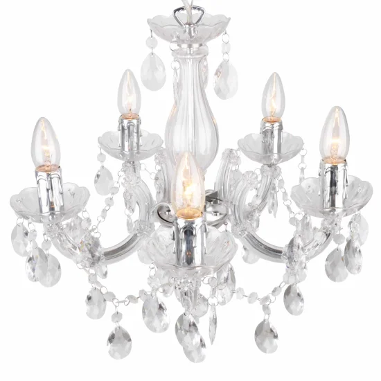 LAMPADA A SOFFITTO 5 LUCI NICOLA TRASPARENTI