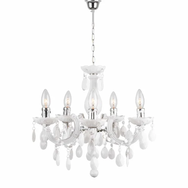 LAMPADA A SOFFITTO 5 LUCI NICOLA BIANCHE