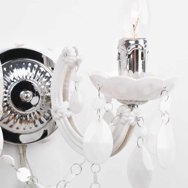 LAMPADA DA PARETE 2 LUCI A MOLLA BIANCHE