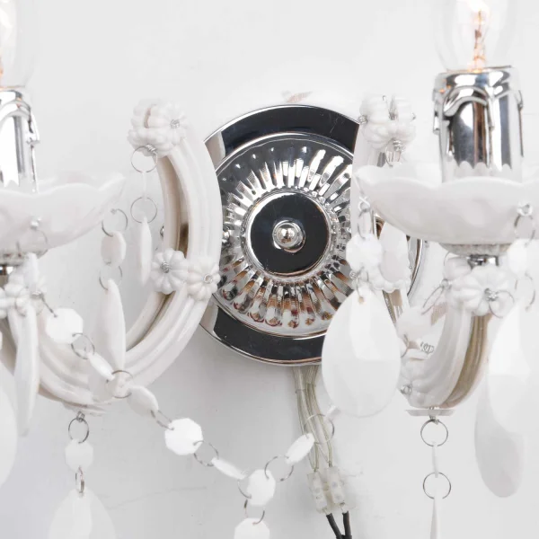 LAMPADA DA PARETE 2 LUCI A MOLLA BIANCHE