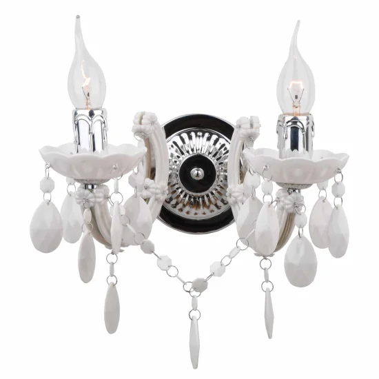 LAMPADA DA PARETE 2 LUCI A MOLLA BIANCHE