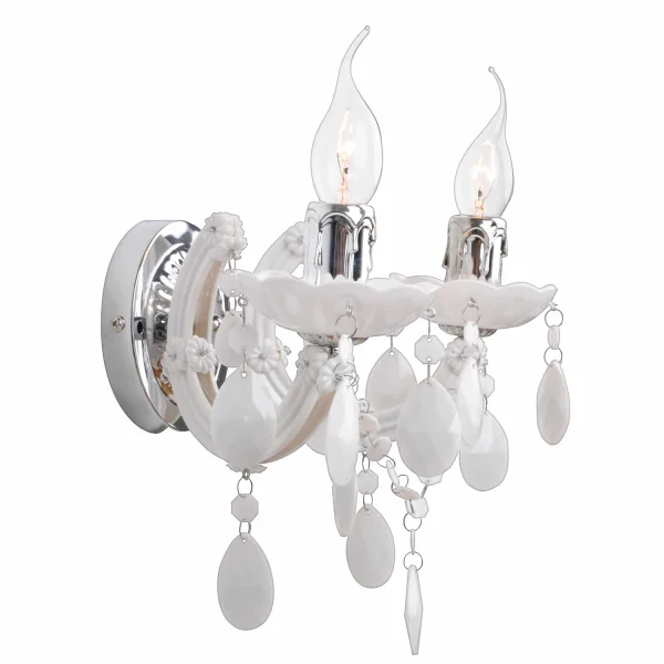 LAMPADA DA PARETE 2 LUCI A MOLLA BIANCHE