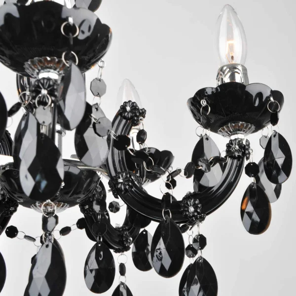 LAMPADA A SOFFITTO 5 LUCI OLETHEA NERE