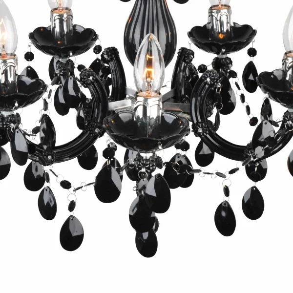 LAMPADA A SOFFITTO 5 LUCI OLETHEA NERE