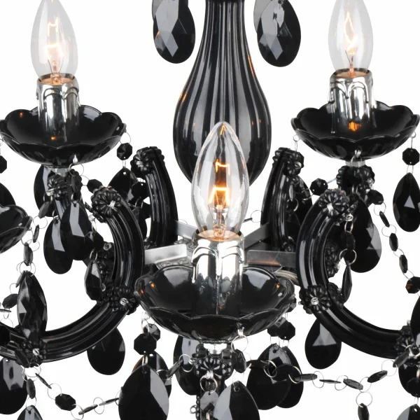 LAMPADA A SOFFITTO 5 LUCI OLETHEA NERE