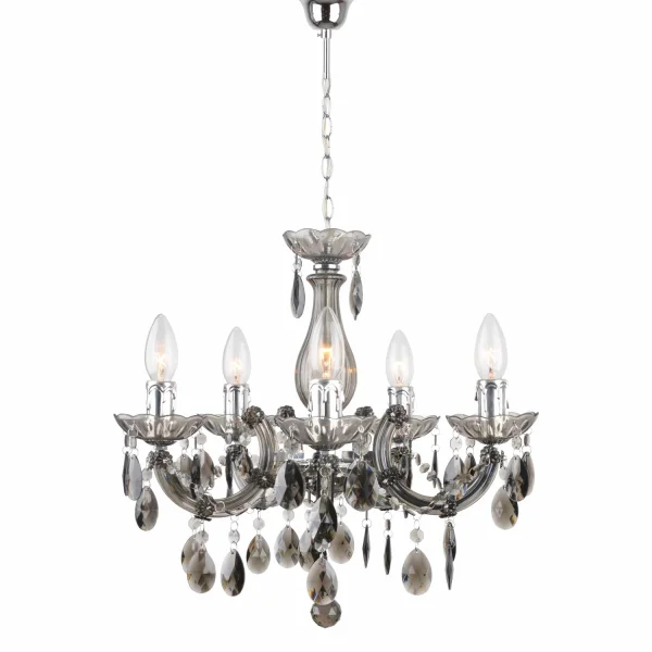 LAMPADA A SOFFITTO 5 LUCI VIRGILIA AFFUMICATO