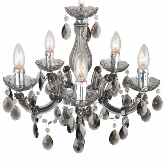 LAMPADA A SOFFITTO 5 LUCI VIRGILIA AFFUMICATO