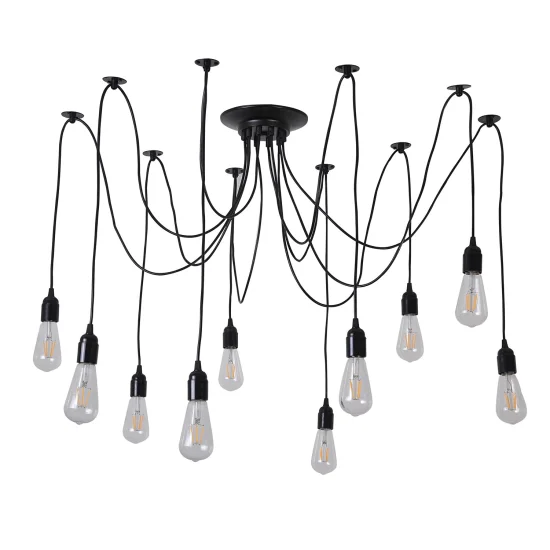 LAMPADA A SOFFITTO 10 LUCI CARLA NERE 2