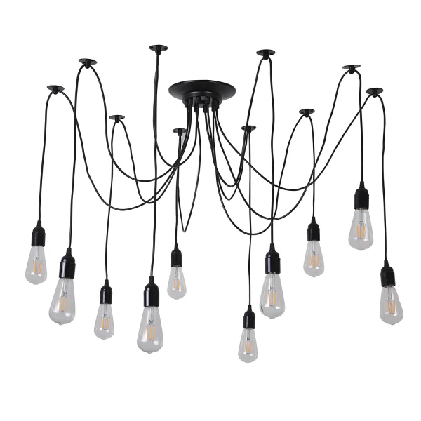 LAMPADA A SOFFITTO 10 LUCI CARLA NERE