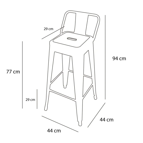BIANCO JOSEPHINE HIGH SGABELLO
