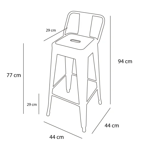 BIANCO JOSEPHINE HIGH SGABELLO
