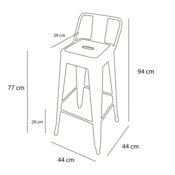 ALTA GIUSEGA SGABELLO INVECCHIATO METALLICO