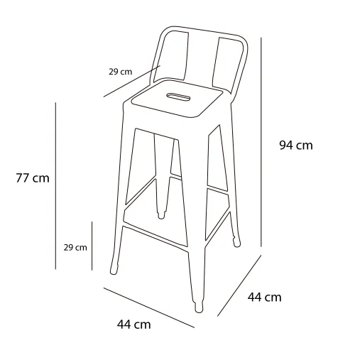 ALTA GIUSEGA SGABELLO INVECCHIATO METALLICO