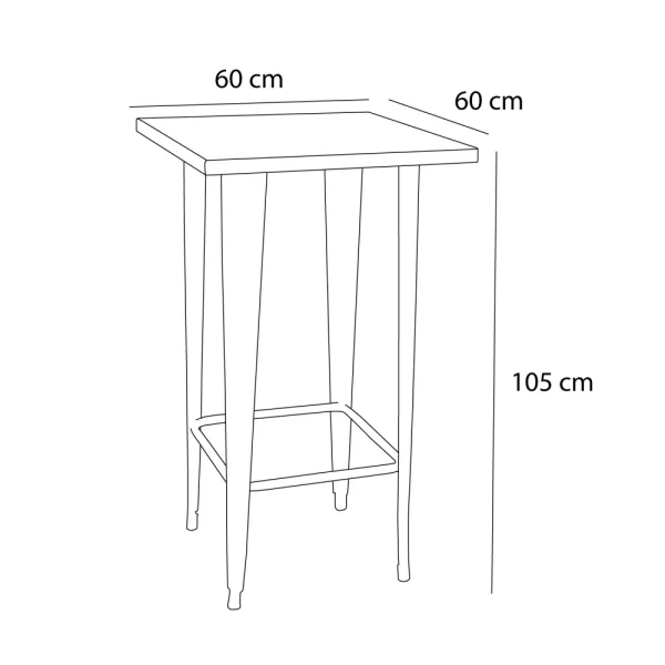 TAVOLO JOSEPHINE BAR METALLO NERO