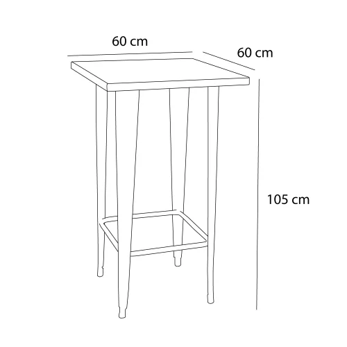 TAVOLO JOSEPHINE BAR METALLO NERO